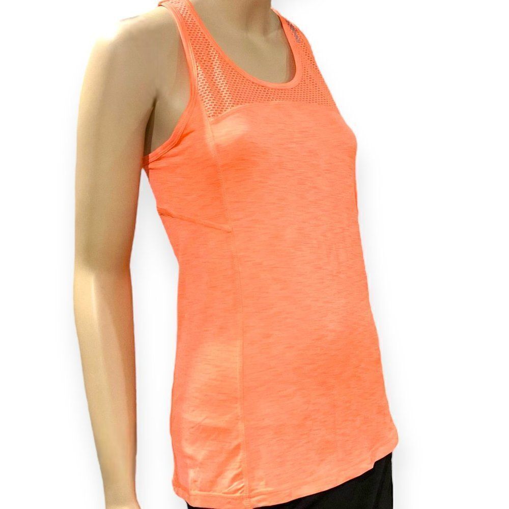 Reebok Heathered Orange Raserback Athletic Workout Tank Top NEW